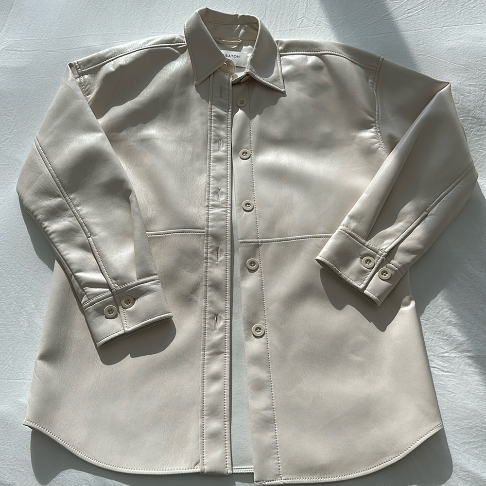 Aritzia Babaton Leather Shacket Sz XS